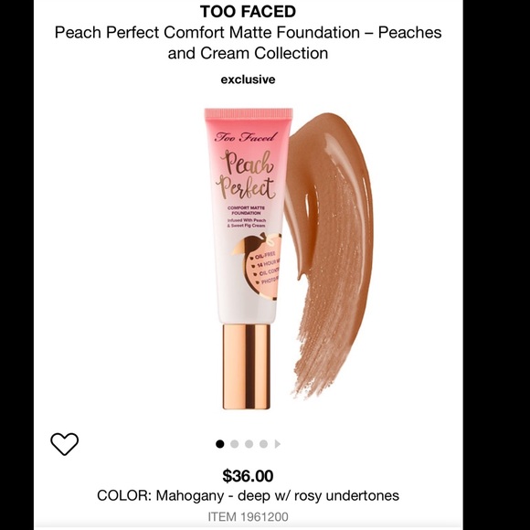 TOO FACED PEACH PERFECT MATTE FOUNDATION - Picture 2 of 7